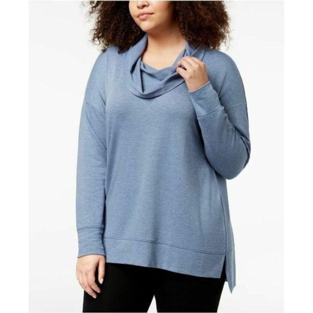 NWT Ideology Blue Cowl Neck Tunic Sweatshirt 3X